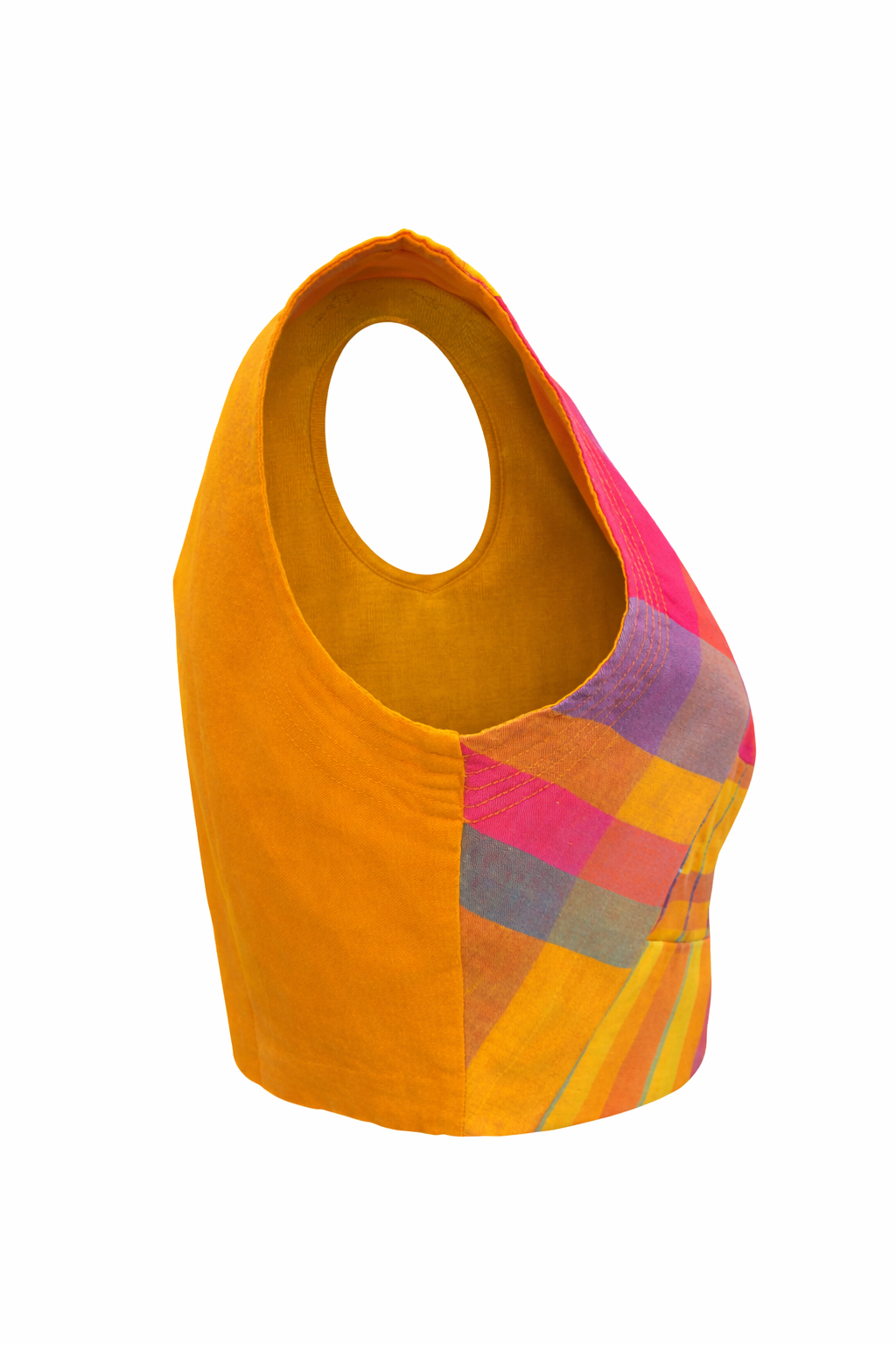 Crop Top Sleeveless Patchwork