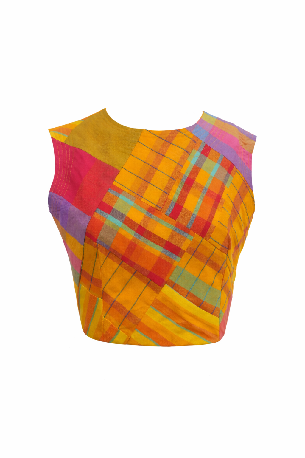 Crop Top Sleeveless Patchwork
