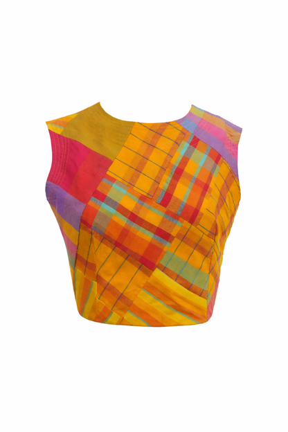 Crop Top Sleeveless Patchwork